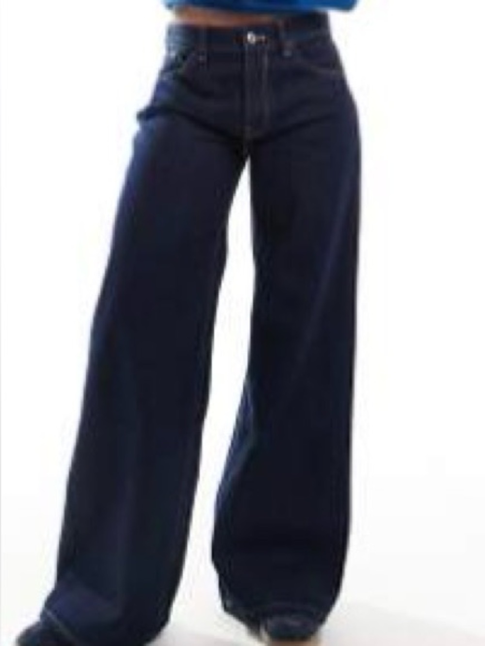 Wide Leg Dark Blue Women's Jeans